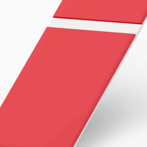 Planchas Lamicoid color Rojo sobre Blanco 122 x 60cm