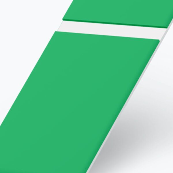 Planchas Lamicoid color Verde sobre Blanco 122 x 60cm